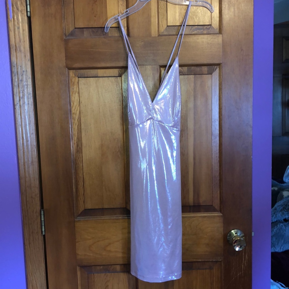 Pink shimmery cocktail dress